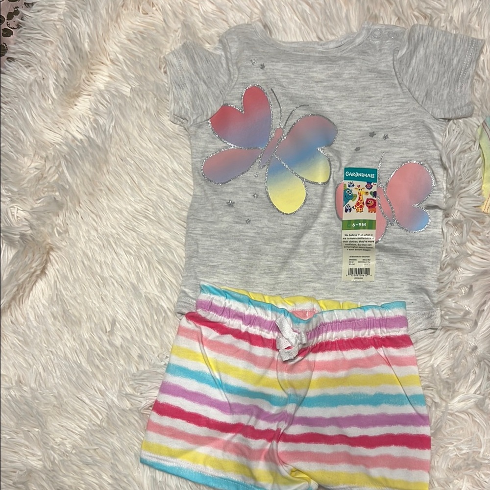 Carter's Baby Butterfly Outfit - Gray and Rainbow